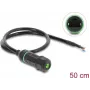 Delock RJ45 bus naar open kabeleinden Cat.6 paneelmontagekabel met M16,8 x 1,5 mm schroefdraad en behuizing 50 cm zwart (87181)