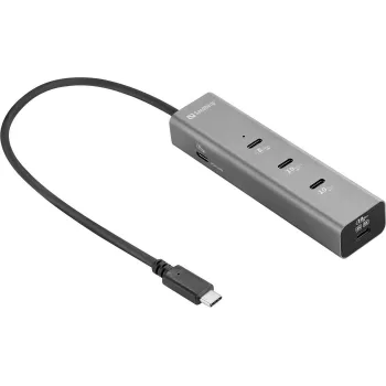 Sandberg USB-C 5-in-1 MediaDock - dockingstation - zilver/grijs