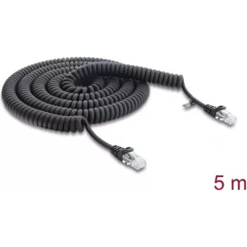 Delock RJ45-spiraalkabel Cat.5e 5 m zwart (88019)