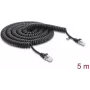 Delock RJ45-spiraalkabel Cat.5e 5 m zwart (88019)