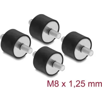 Delock trillingsdemper M8 x 1,25 mm D 30 x H 20 mm met 2 x buitendraad 4 stuks zwart (60816)