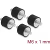 Delock trillingsdemper M6 x 1 mm D 20 x H 15 mm met 2 x buitendraad 4 stuks zwart (60814)