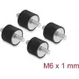 Delock trillingsdemper M6 x 1 mm D 20 x H 15 mm met 2 x buitendraad 4 stuks zwart (60814)