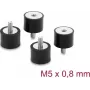 Delock trillingsdemper M5 x 0,8 mm D 20 x H 15 mm met binnendraad en buitendraad 4 stuks zwart (60819)