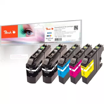 Peach Multi Pack Plus - 5-pack - zwart, geel, cyaan, magenta - compatibel inktpatroon (alternatief voor: Brother LC-223BK, Brother LC-223M, Brother LC-223C, Brother LC-223Y)