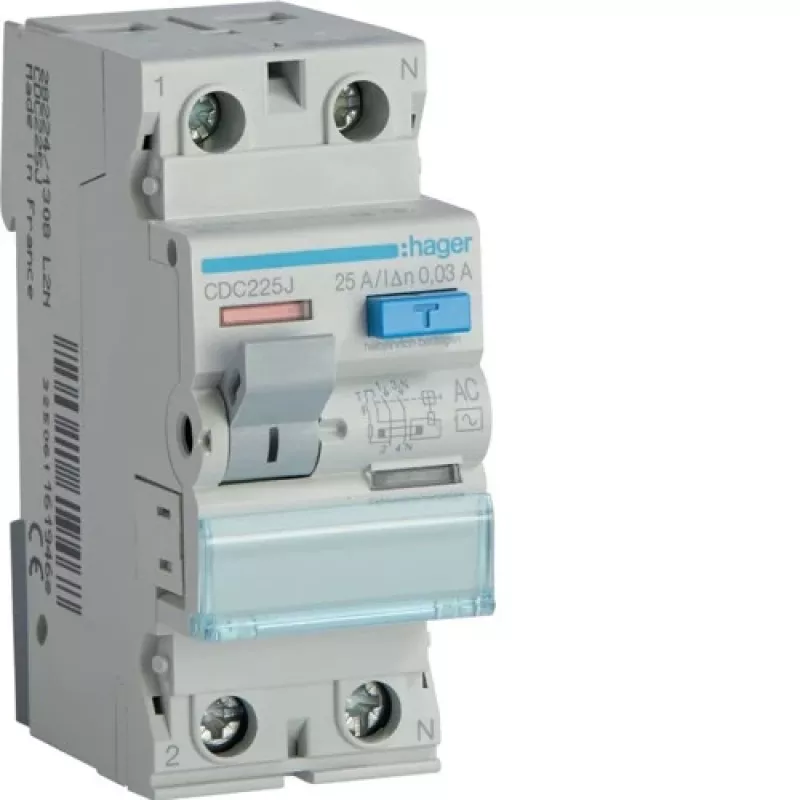 Hager CDC225J nulleiderrail 25-polig 125A 400V grijs/blauw