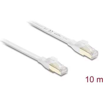 Delock RJ45 platte patchkabel Cat.8.1 U/FTP 40 Gbps 10 m wit (81038)