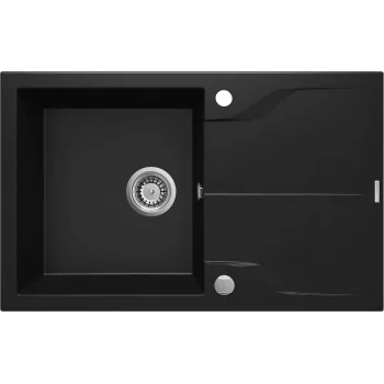 DEANTE 1-bowl granieten spoelbak met afdruipgedeelte zwart Nero Mat