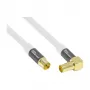 Good Connections SmartFLEX SAT-antennekabel, IEC/coax haakse stekker naar bus, verguld, viervoudig afgeschermd, 120 dB, wit, 1 m (GC-M2061)