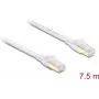 Delock RJ45 platte patchkabel Cat.8.1 U/FTP tot 40 Gbit/s 7,5 m wit (81029)
