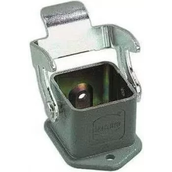 HARTING Han® 3 A opbouwbehuizing, drukgegoten aluminium, stofgrijs, enkele hendelvergrendeling, M20 kabelinvoer, IP65/IP67