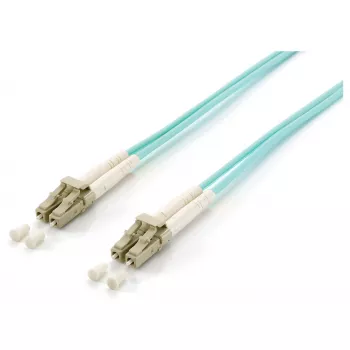 Equip glasvezel patchkabel LC naar LC 35m multimode duplex OM3 turquoise