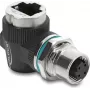 Delock M12-adapter D-gecodeerd 4 pin female naar RJ45 female paneelmontage 90° haaks