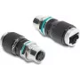 Delock M12-adapter D-gecodeerd 4 pin female naar RJ45 female paneelmontage rond recht