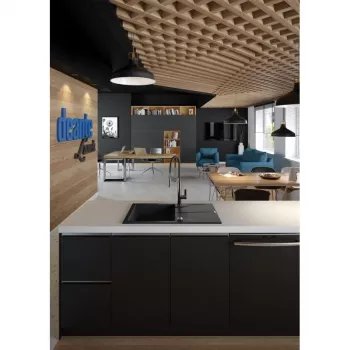 DEANTE 1-bowl granieten spoelbak met afdruipgedeelte grafiet metallic Andante