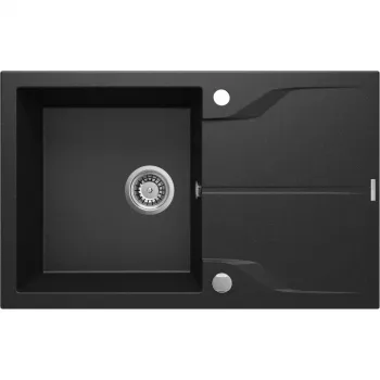 DEANTE 1-bowl granieten spoelbak met afdruipgedeelte grafiet metallic Andante