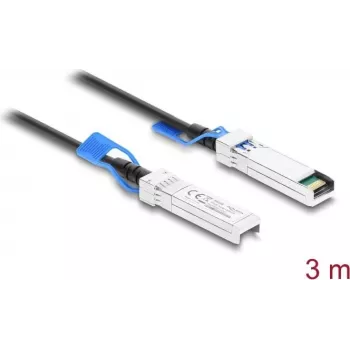 Delock Twinax SFP28 Direct Attach-kabel 25 Gbps 3 m zwart
