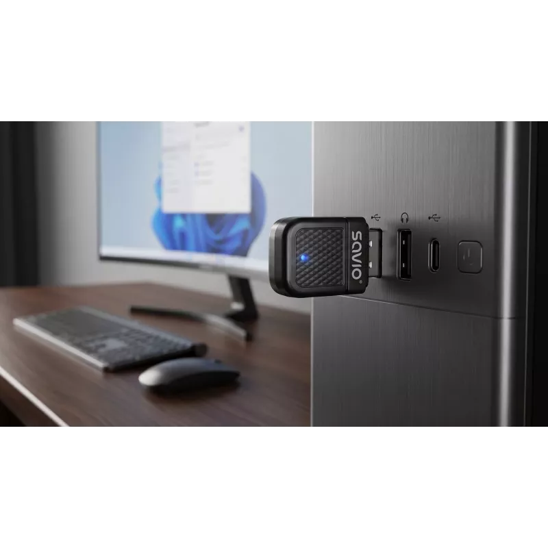 Savio BT-070 USB Wi-Fi 6- en Bluetooth 5.4-adapter