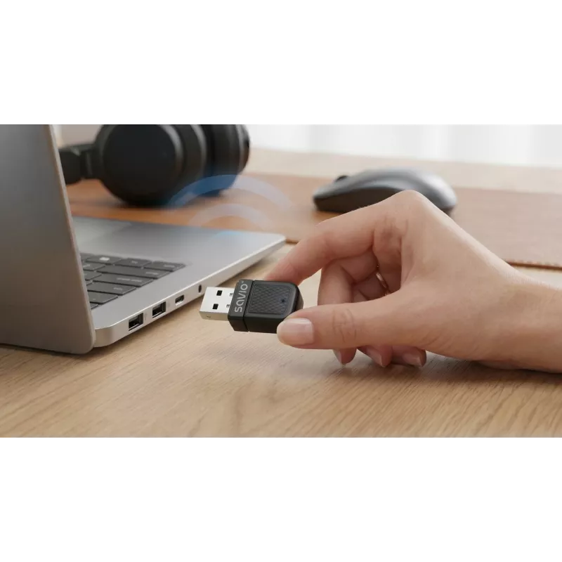 Savio BT-070 USB Wi-Fi 6- en Bluetooth 5.4-adapter