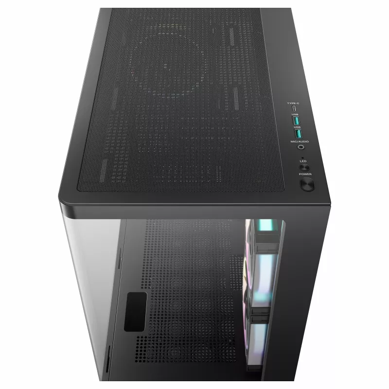 DeepCool CG380U mid-tower behuizing, gehard glas, 3x 120mm ARGB ventilatoren, zwart