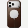 NOMAD Modern Leather Case voor iPhone 17 Pro Max, Horween leer, Rustic Brown, MagSafe-compatibel