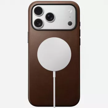 NOMAD Modern Leather Case voor iPhone 17 Pro Max, Horween leer, Rustic Brown, MagSafe-compatibel