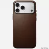 NOMAD Modern Leather Case voor iPhone 17 Pro Max, Horween leer, Rustic Brown, MagSafe-compatibel