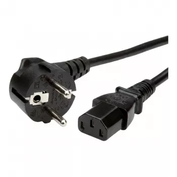 Synergy 21 Netkabel 230V CEE 7/7 Schuko-stekker naar IEC-C13-koppeling 1m zwart