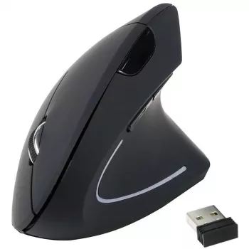 Equip 245110 Verticale ergonomische draadloze muis - rechtshandig - 2,4 GHz - USB-ontvanger - zwart