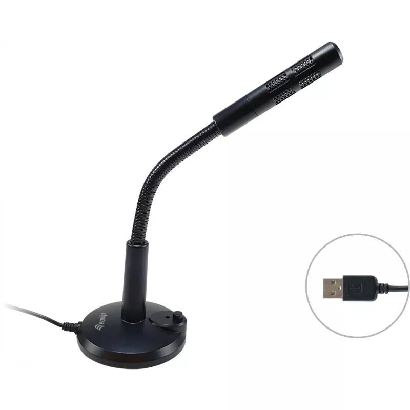Equip Desktop-microfoon met verstelbare hoek, USB-aansluiting, zwart