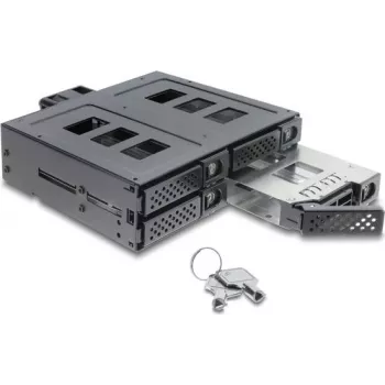 Delock 5,25 inch Montagerahmen voor 4 x 2,5 inch SATA- of SAS-HDD/SSD met slot