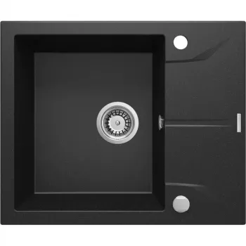 DEANTE 1-bowl granieten spoelbak met afdruiprek Graphite Metallic Andante
