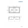 DEANTE ZORBA 2-baks granieten spoelbak zwart 780mm
