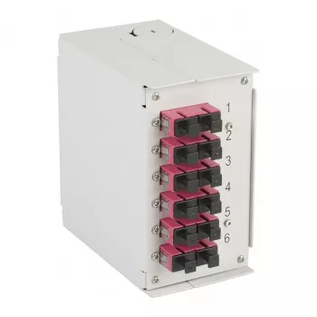 EFB-ELEKTRONIK DIN-rail OM4 lasbox, 12x SC pigtail, 6x SC-duplex koppeling, lichtgrijs (BHS70203.12OM4)