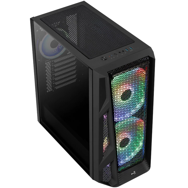 Aerocool AirHawk Duo midi-tower, gehard glas - zwart