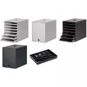 DURABLE IDEALBOX PLUS desktop-lade-eenheid - 7 laden - grijs - C4/A4 - polystyreen