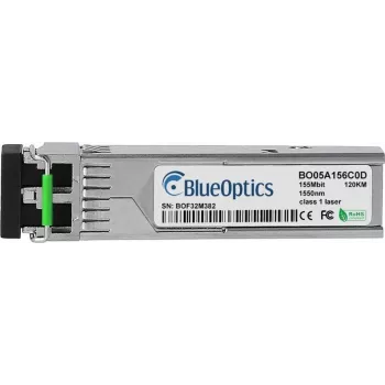 BlueOptics BO05A156C0D compatibele SFP-transceiver, LC-Duplex, 100BASE-ZX, singlemode vezel, 1550nm, 120KM, DDM, 0°C/+70°C (55112407201-BO)