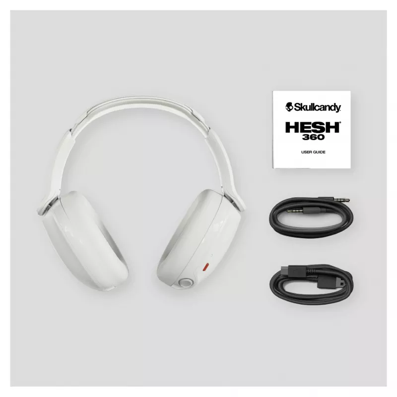 Skullcandy Hesh 360 draadloze over-ear-koptelefoon, Bluetooth 5.0, actieve ruisonderdrukking, wit
