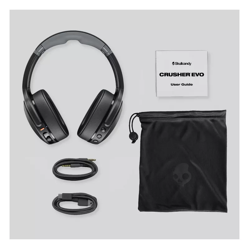 Skullcandy Crusher Evo draadloze over-ear-koptelefoon met Sensory Bass, Bluetooth 5.0, 40 uur accu, wit