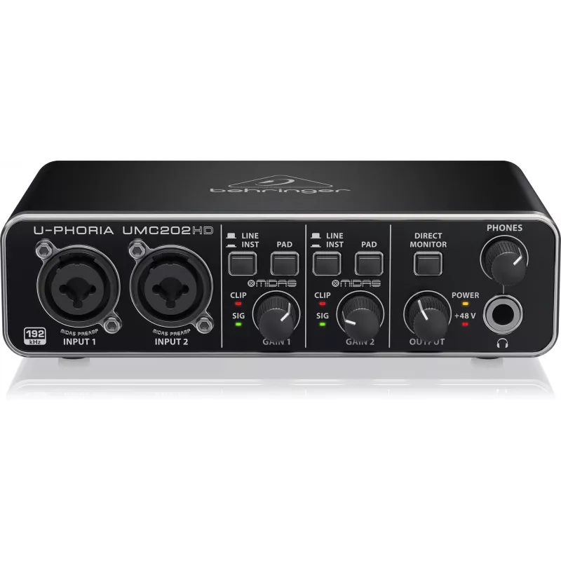 Behringer UMC202HD USB Audio-interface met MIDAS preamps