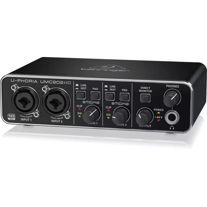 Behringer UMC202HD USB Audio-interface met MIDAS preamps