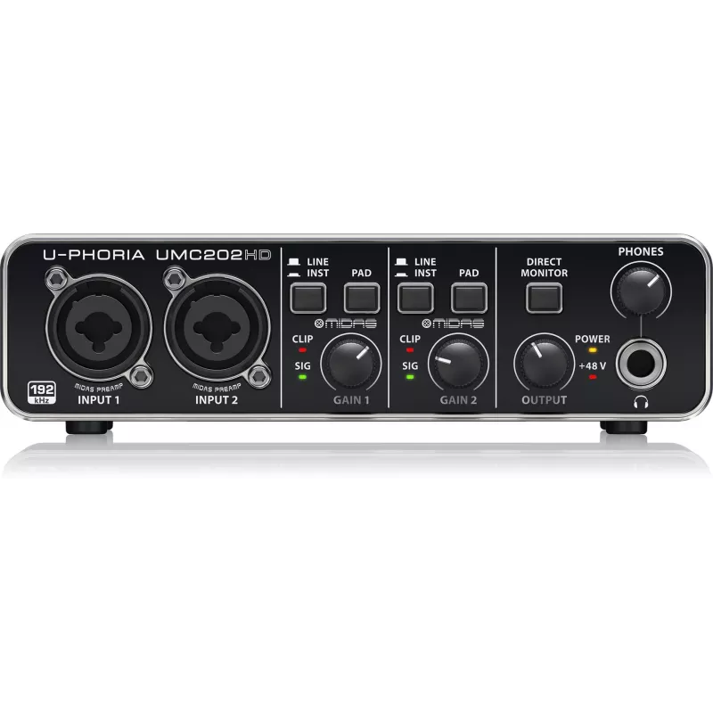 Behringer UMC202HD USB Audio-interface met MIDAS preamps