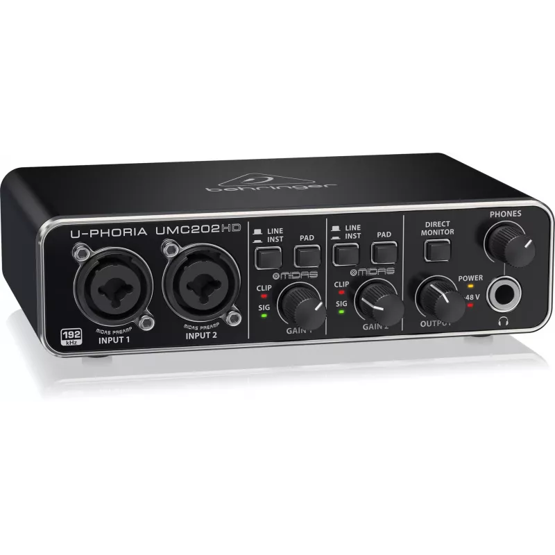 Behringer UMC202HD USB Audio-interface met MIDAS preamps