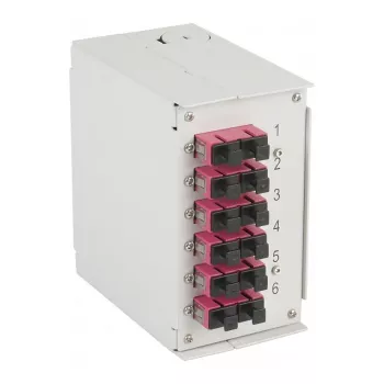 EFB-ELEKTRONIK DIN Rail Box OM4 6x SC-Duplex Koppeling zonder pigtails (BHS60203.6OM4)