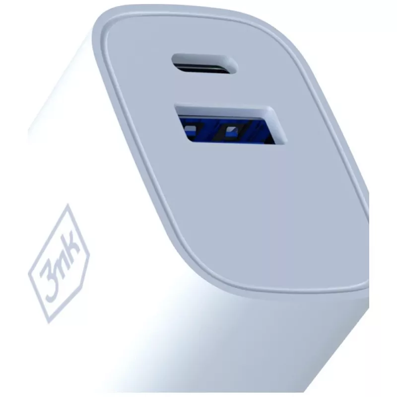 3MK FlowPower 30W USB-A USB-C PD 3.0 QC 4+ wandlader wit
