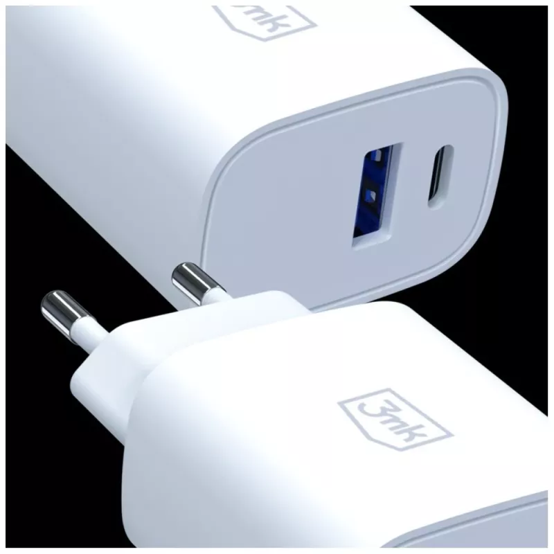 3MK FlowPower 30W USB-A USB-C PD 3.0 QC 4+ wandlader wit
