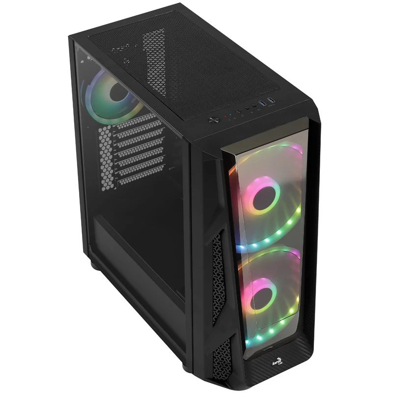 Aerocool NightHawk Duo midi-tower, tempered glass - zwart