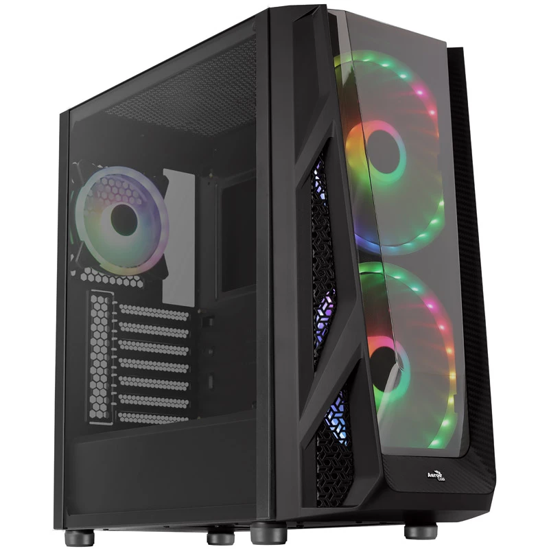 Aerocool NightHawk Duo midi-tower, tempered glass - zwart