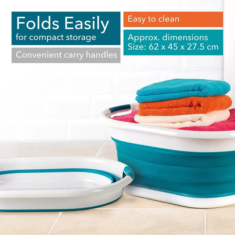 Beldray LA034816TQFEU7 opvouwbare wasmand, wit/mint