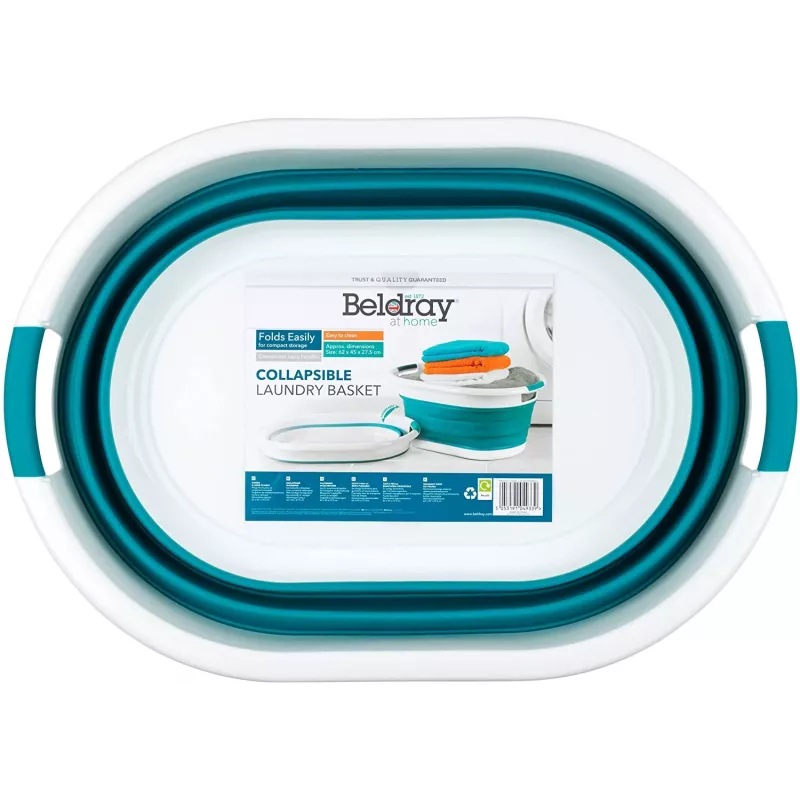 Beldray LA034816TQFEU7 opvouwbare wasmand, wit/mint
